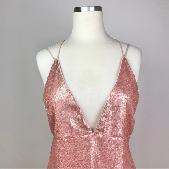 MADDY K - Pink Mini Sequined Party Dress - Picture 12 of 16